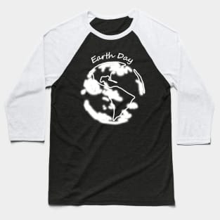 White Eco Planet Earth Day Monochrome Baseball T-Shirt